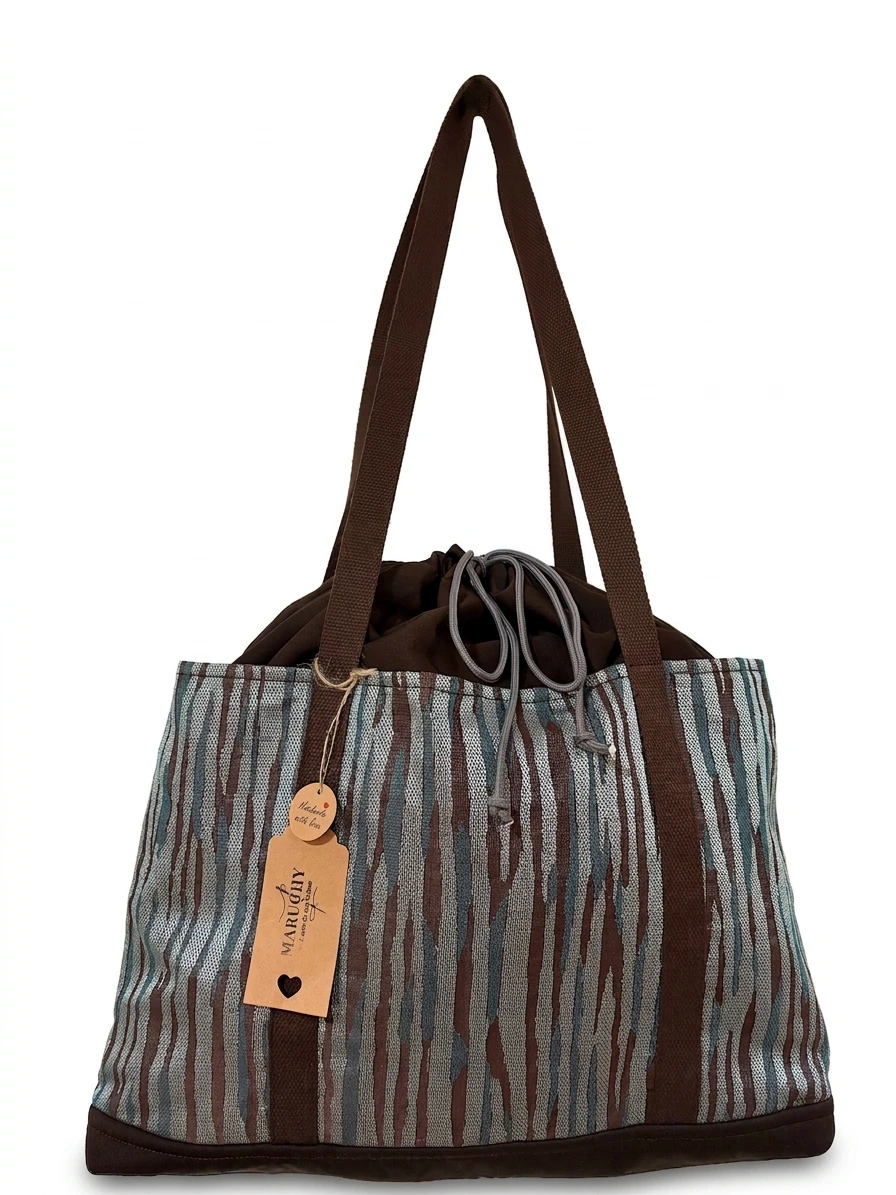 Tote rayas cordón - bolso artesanal hecho a mano Maruchy Canarias