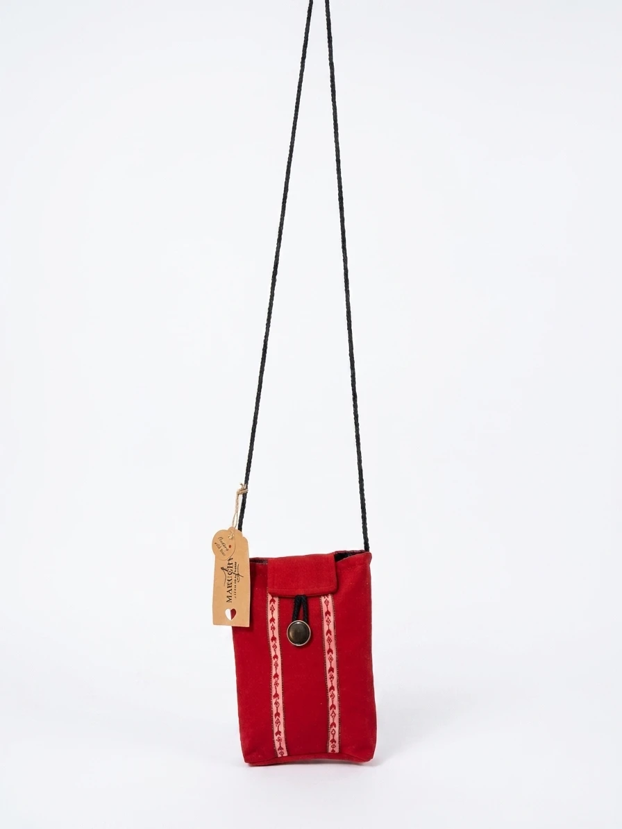 Bandolera roja artesanal - bolso artesanal hecho a mano Maruchy Canarias