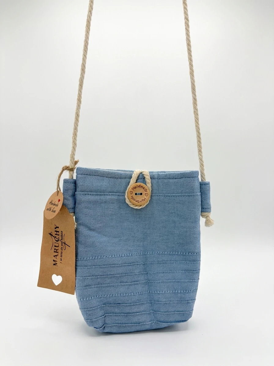 Bandolera vaquera clara - bolso artesanal hecho a mano Maruchy Canarias