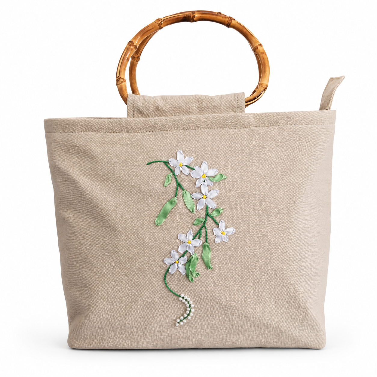 Bolso de mano Tote Bag "Jardín de Azahar" - bolso artesanal hecho a mano Maruchy Canarias